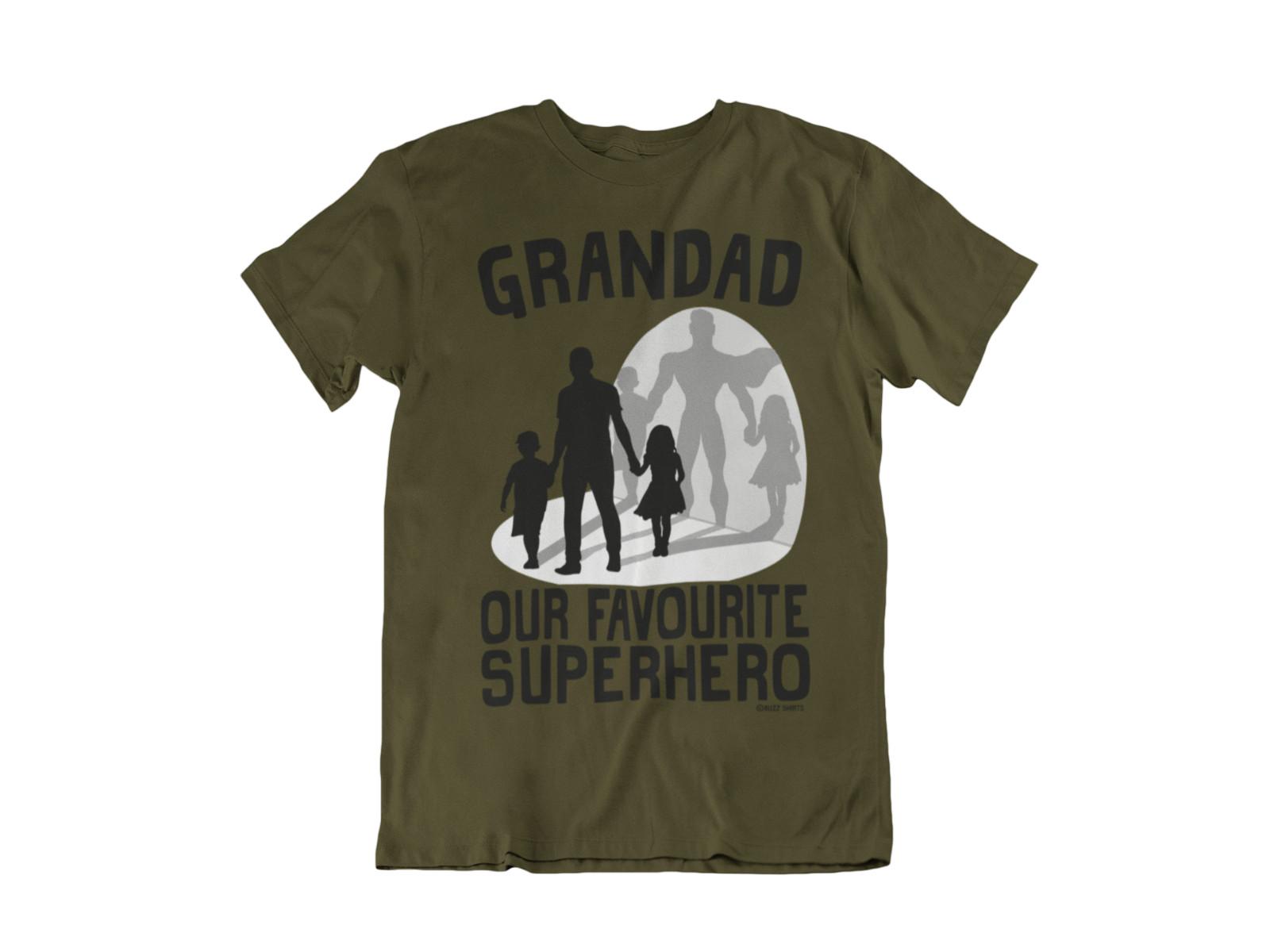 Grandad Favourite Superhero Mens T-Shirt Mens Womens Tees Top Grandson Daughter Christmas Gift Grampy L