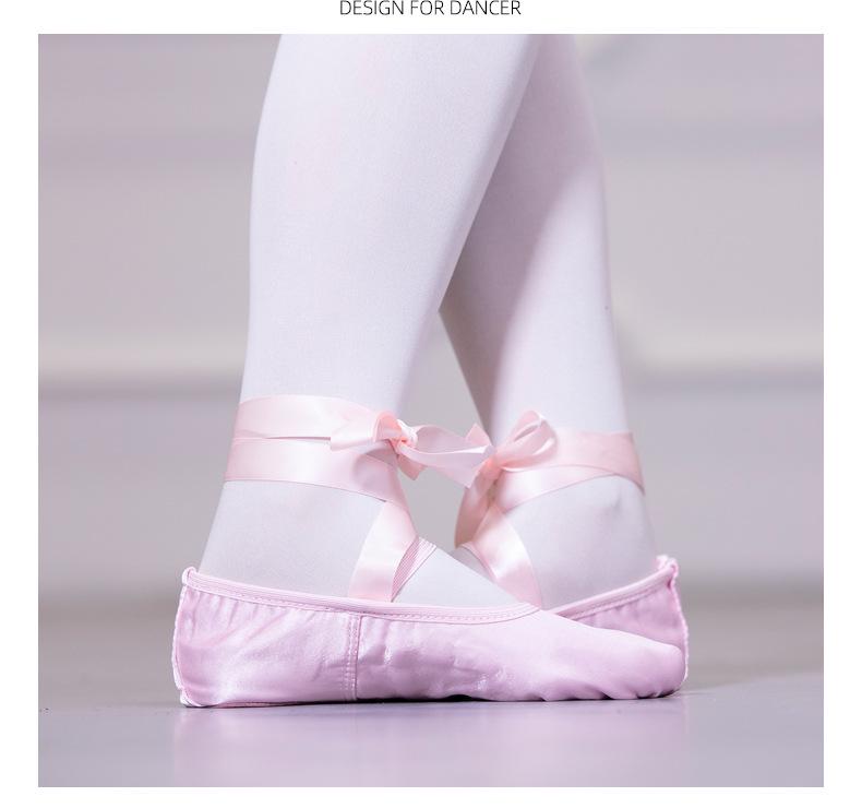 Damen Satinband Ballettschuhe - Weiche Sohle für Tanzpraxis und Unterricht
