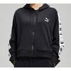 Puma Logo Embroidered Knit Hooded Zip Jacket Women Jackets Black 578594-01