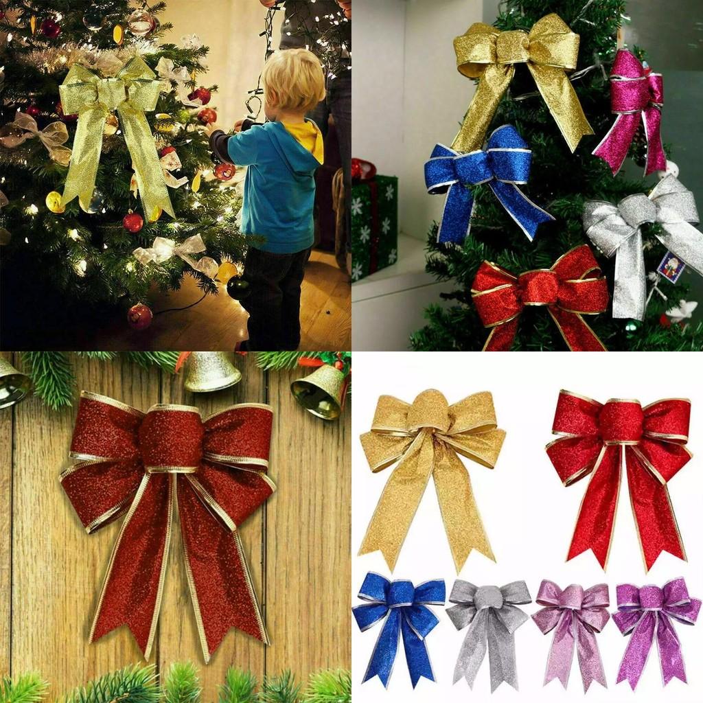 Bows Christmas Large Tree Bowknot Ornaments Party Gift Accessory For Wreath Xmas