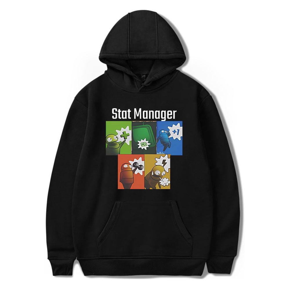 Mens Womens Hoodie R.E.P.O. Hoodies Streetwear Casual Cartoon Printed Hooded Pullover Sweatshirts XS чёрный