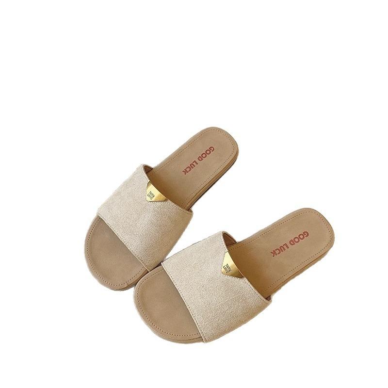 Fashion Slippers One-word Women's Summer Summer New Beach Out Flat-bottomed Superb Soft-bottomed Slippers