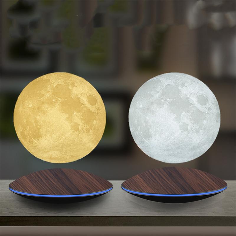 3D Painting Magnetic Levitating 14cm Moon Lamp Levit Floating Moon Light LED Smart Desk Lamp Office Home Decor Creative Gift