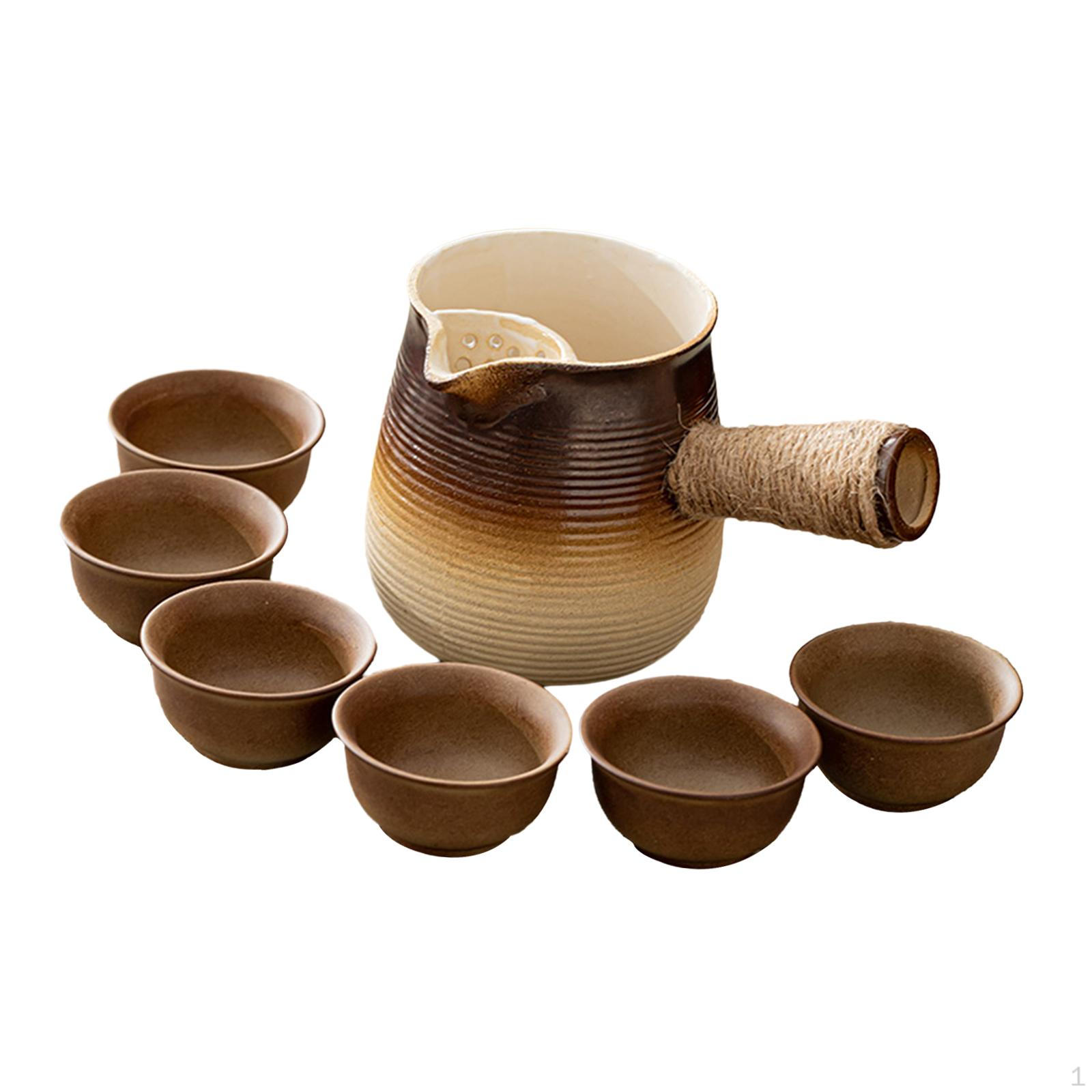 

500ml Ceramic Teapot and Cups Porcelain Tea Pot with Filter Maker for House Kitchen Home коричневий