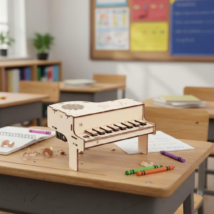 Educational Wooden Electronic Piano Model Hands on Assembly Music Toy For Teens Science Experiment Learning Activity