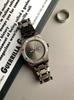 Logo free square watch for men with niche design, high-end silver steel band calendar quartz watch