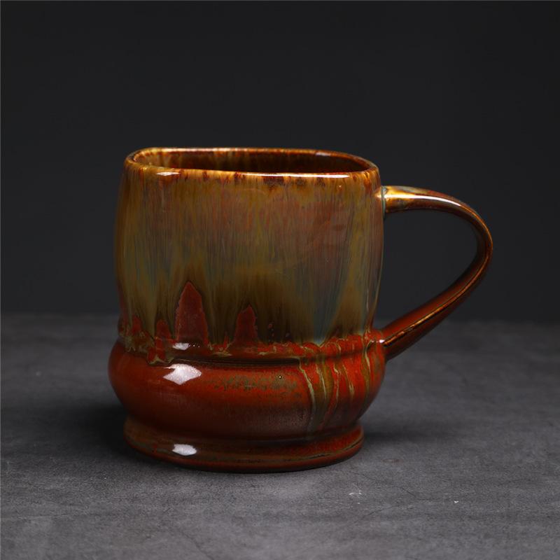 Large Middle Eastern Style Large-Capacity Ceramic Cup Large Beer Cup Kiln-Changed Coffee Cup