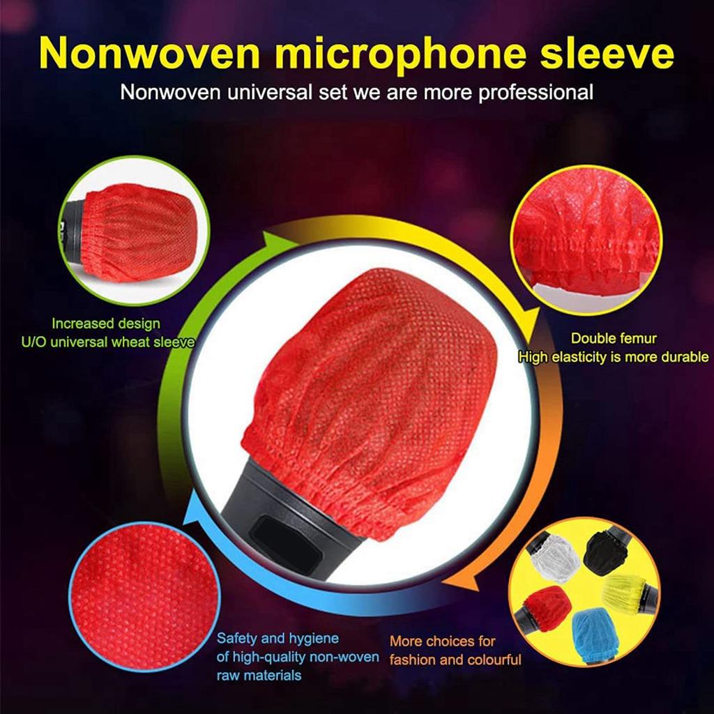 VEMART Disposable Microphone Covers 1600 Handheld Windshields for KTV Recording Studio Karaoke Mixed Colors