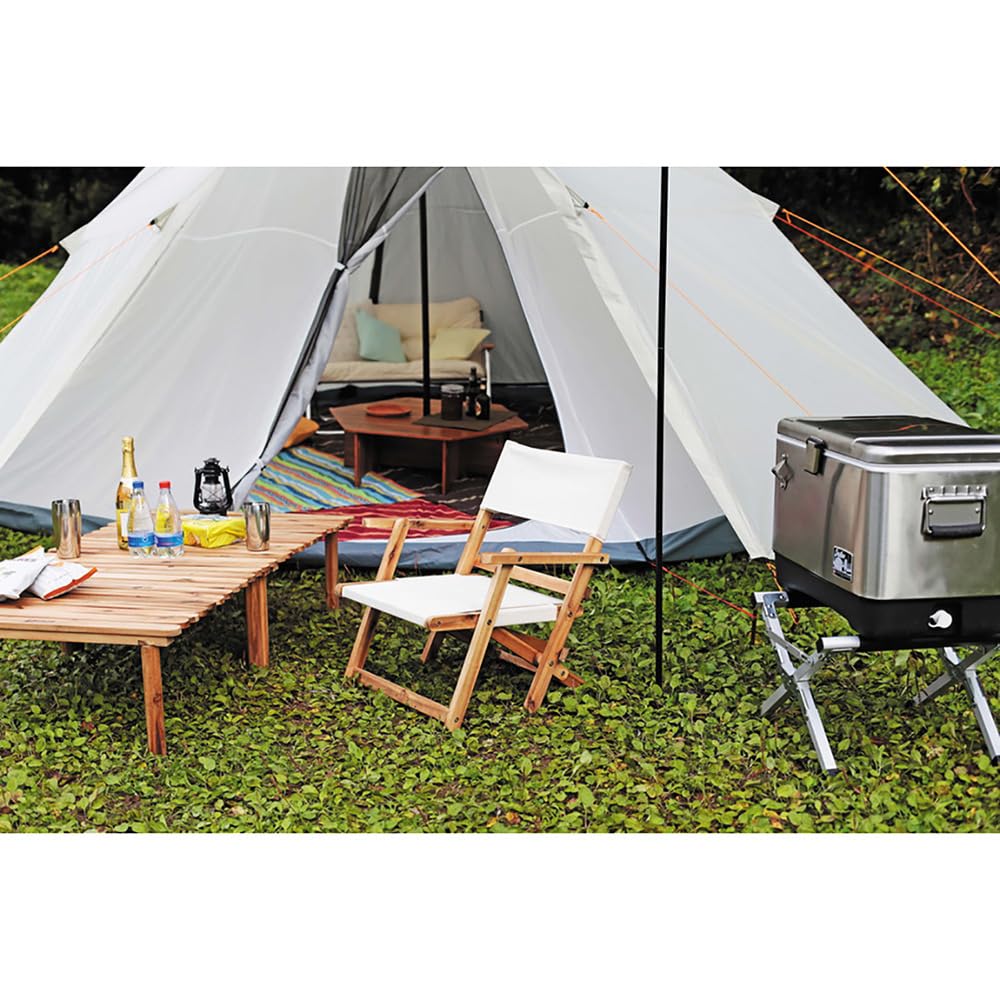 Captain Stag Outdoor Chair, FD Low Director's Chair, White, CS Classics, UP-1041