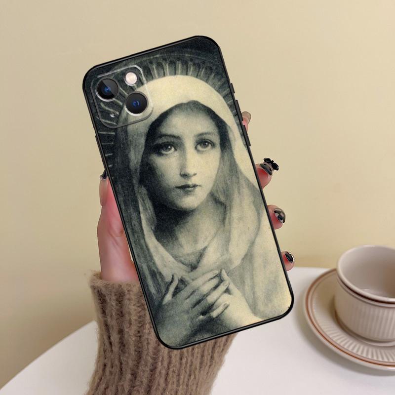 Holy Mother Virgin Mary Christian Phone Case For iPhone 15 Pro Max 11 12 13 14 16 17 Pro Max mini Plus 16e 17 Air Cover Funda