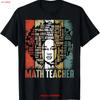 Math Teacher Afro African American Women Black History Month T Shirt Vintage Washed Stretched Homme Streetwear Soft Slightly