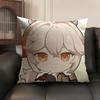 Kaedehara Cute Genshin Impact Cushion Cover Natural Linen Organic Fabric DoubleSided Printing Sofa Home Decor Gift Pillow Case