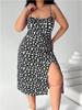 High-Quality Daisy Print Sexy Suspender Dress with Adjustable Buckle