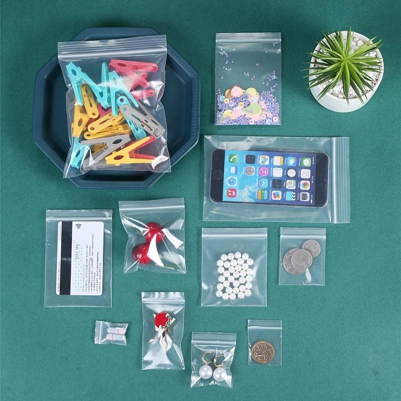Thicken Zipper Sealed Bags Clear Plastic Storage Bag for Small Jewelry Food Packing Reclosable Transparent Ziplock Sealing Bag