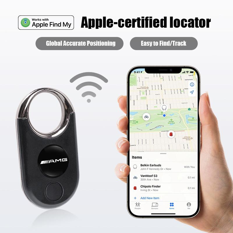 1pc iPhone Smart Tag GPS Locator Anti-lost Tracker Car Keychain For Mercedes Benz AMG A B C E G CLA W211 W203 W204 C260 E300L