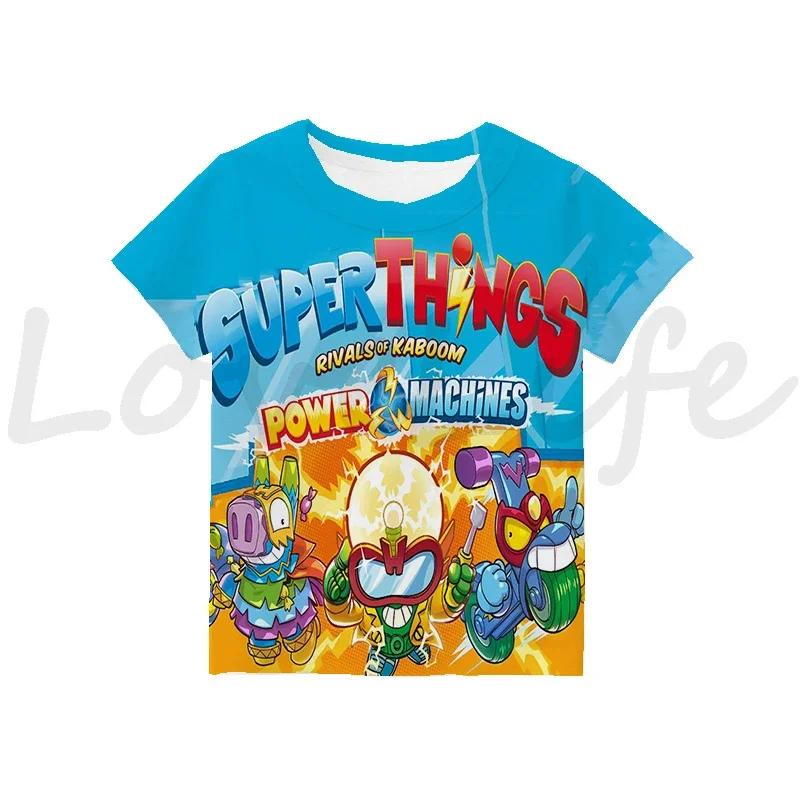 Kids SuperTings T Shirt Harajuku Boys Girls Cartoon Print T-shirts Summer Short Sleeve Children's Clothing Comfortable Tee Tops