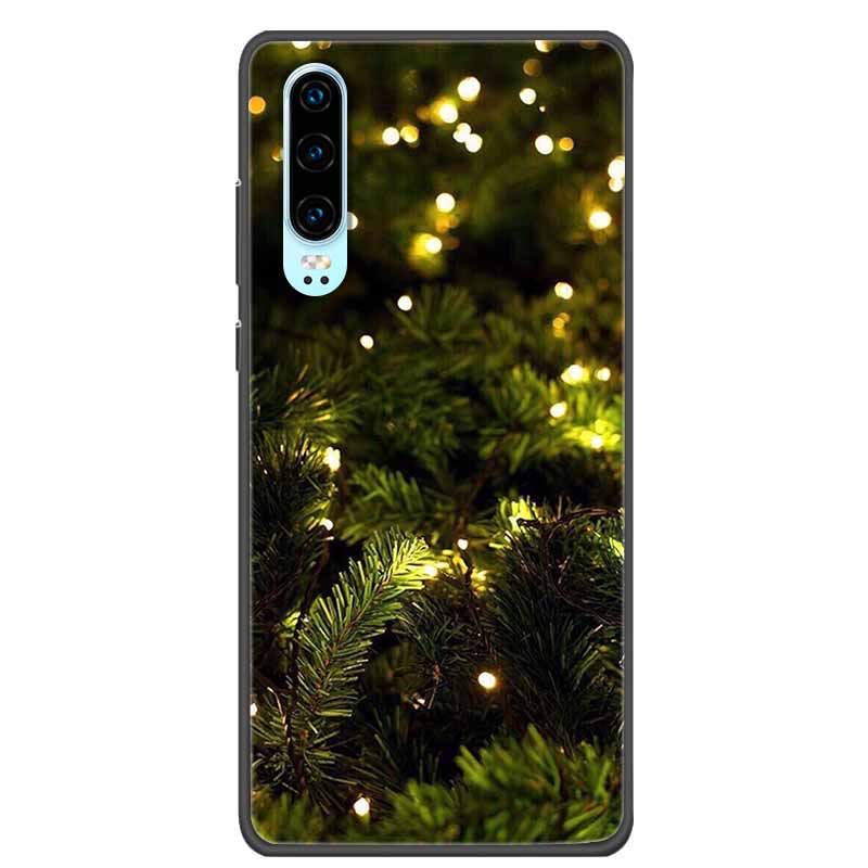 Christmas Phone Cases For Huawei P30 Pro P30 lite Case Black Silicone TPU Soft Cover For Huawei P30 Pro Santa Claus Bumper Funda