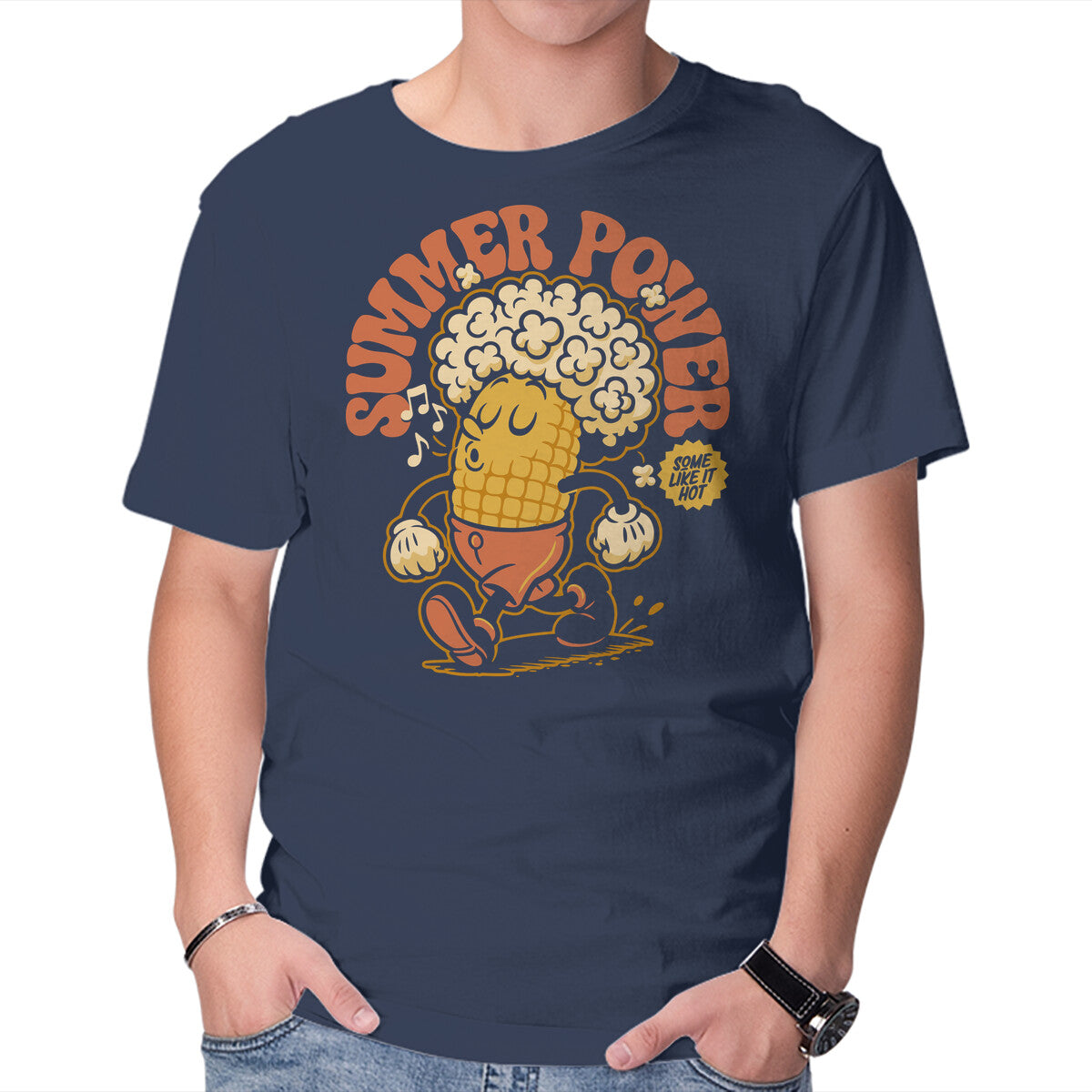 Unisex Crew Neck T-Shirt Summer Power Graphic Short Sleeve Casual Tee M