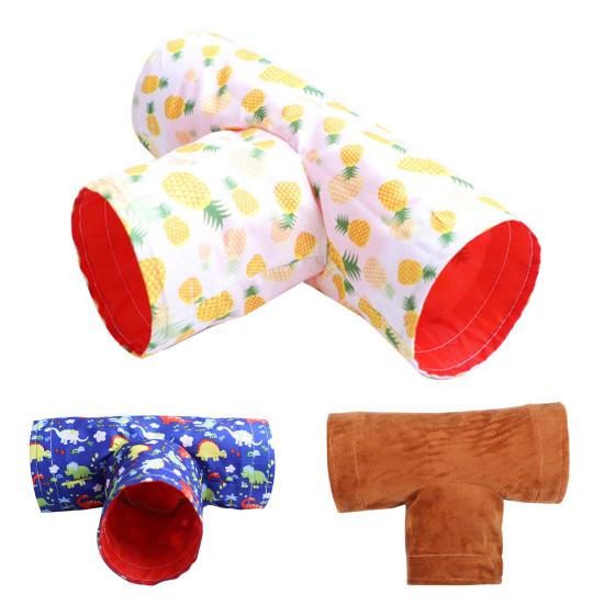 Good Air Permeability Pet Tunnel Large Space Polyester Stress Relieve 3 Way Pet Tunnels Toy for Home