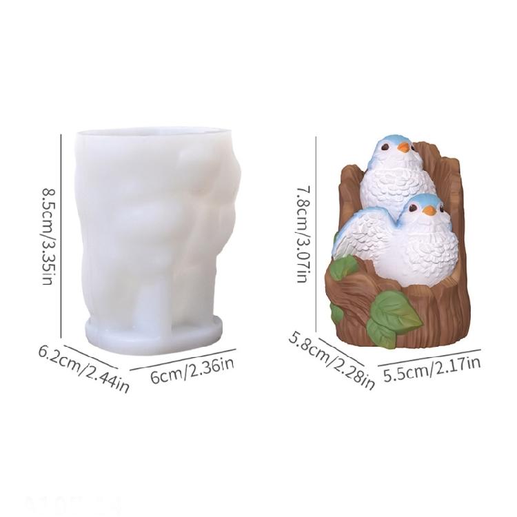 Multipurpose Silicone Mould for Handmade Soaps Candle Realistic Stump Sparrow Texture Designs