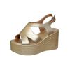 Summer fashion sandals large size one-word buckle with muffin wedge heel platform beach sandals