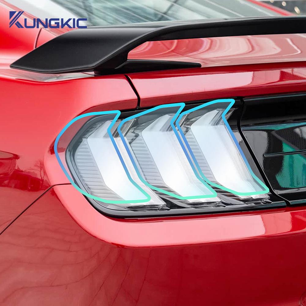 Smoke Black TPU Paint Protective Foil for Ford Mustang 2018-2023 Headlight and Tail Light