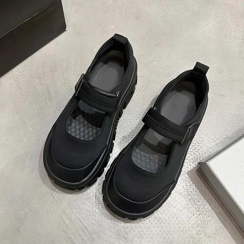 

Туфли Мэри Джейн Качественная Окрашенная Кожа Платформа Японский Круглый Носок Обувь для Юбки JK для Женщин Мелкий Вырез Однослойная Обувь 35 чёрный