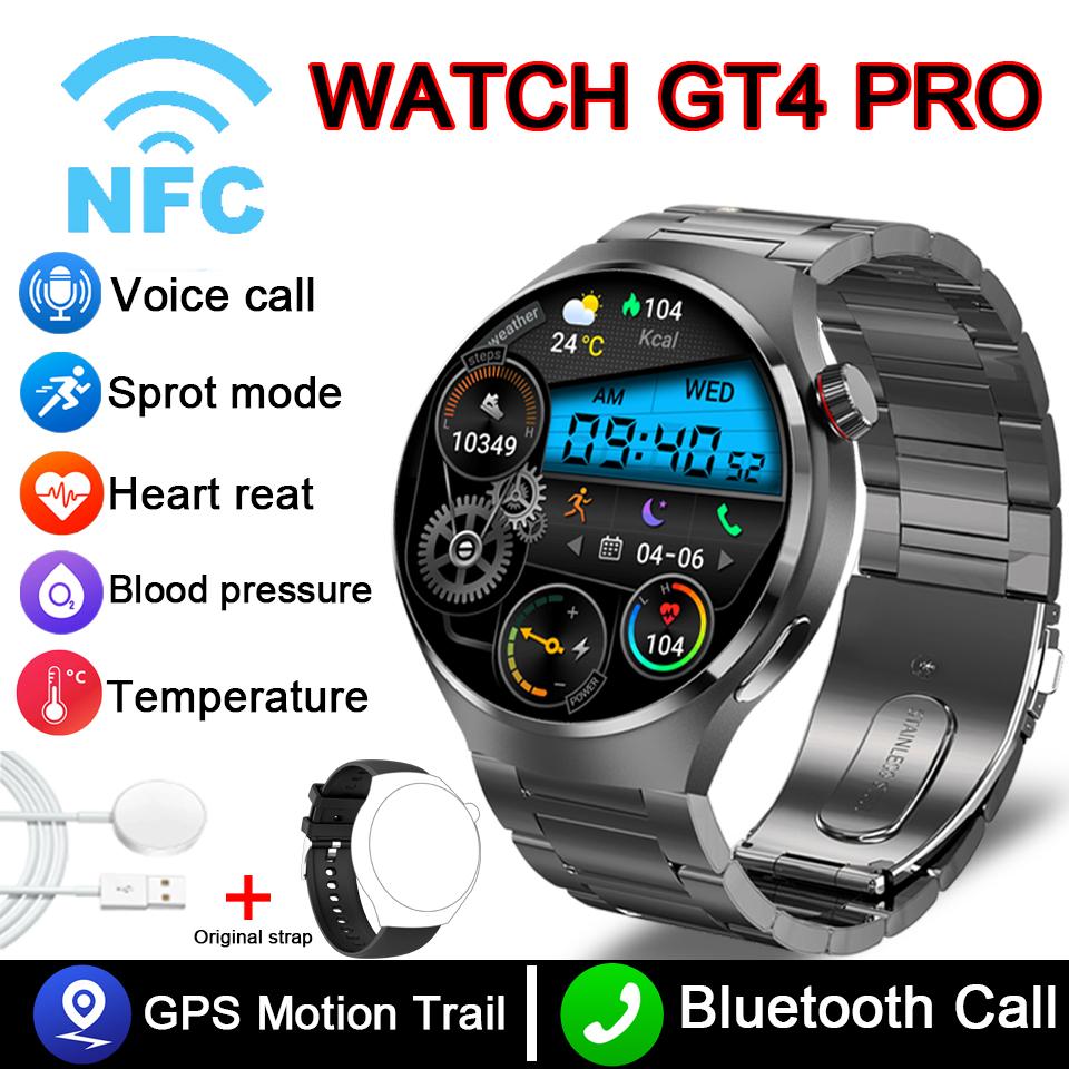 100% Original Packing For Men Smart Watch 4 AMOLED HD Screen Bluetooth Call Heart Rate Professional Waterproof SmartWatch 2025