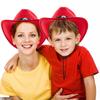 (One Size, Red) Western Cowboy Hat for Women Men Bohemian Cowgirl Hat with Beads Trim Outdoor Sun Hat