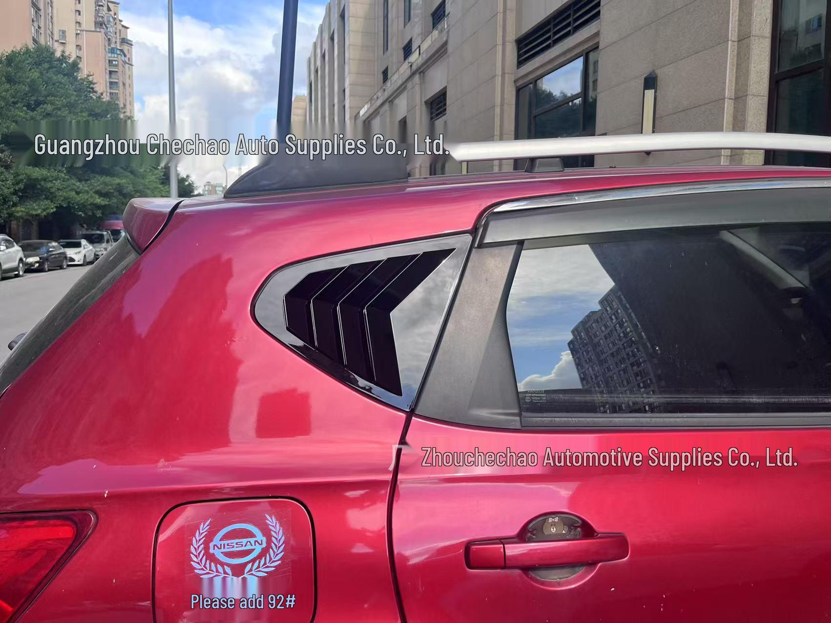 

Rear Window Louvers for 08-15 Qashqai, Mustang-Style Air Vent Triangular Window Decor