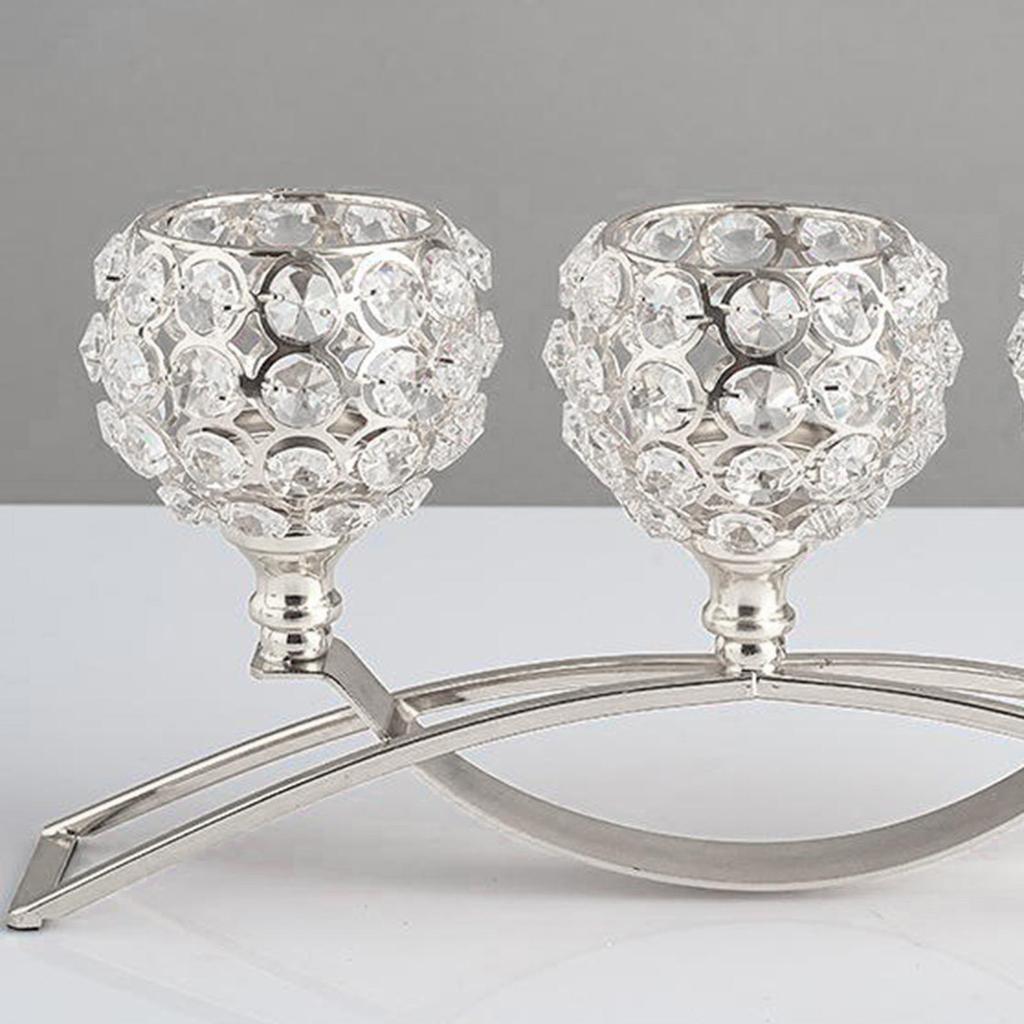 New Light Luxury Crystal Candlestick Candelabra Candle Holder Ins Wind Candlestick Dinner Candle Cup Wedding Centerpiece