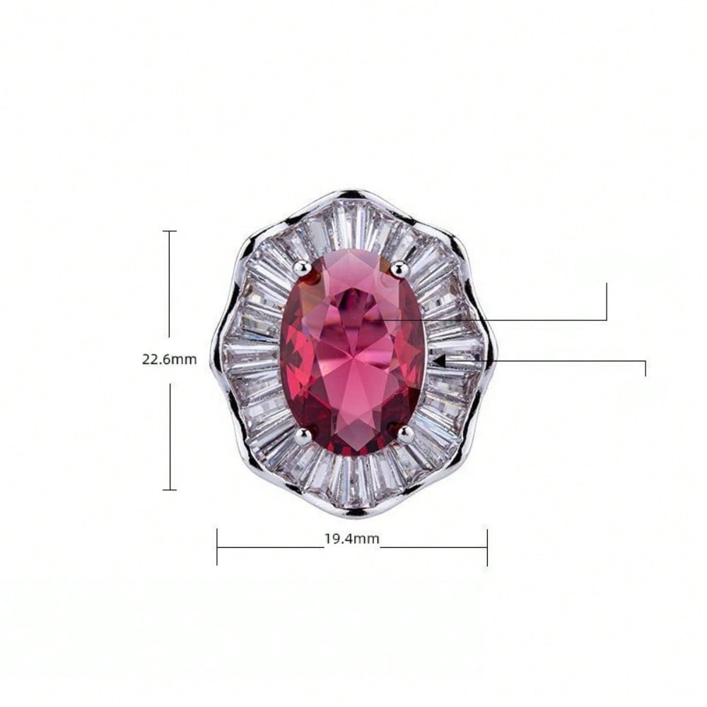 European and American Temperament High-end Stone-inlaid Red Exaggerated Ring Classic Versatile Index Finger Ring Women's Model