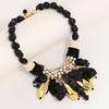1PC European and American Luxury Style Gold Metal Multi-material Mix and Match Necklace, Retro Exaggerated Personality Collarbone Chain