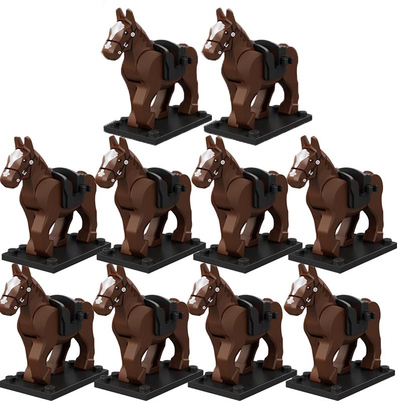 Medieval Zoo Building Blocks Character Accessories Mounts Animals Deer Elephants Camels Wolves Warhorses Bricks Toy Gifts K080