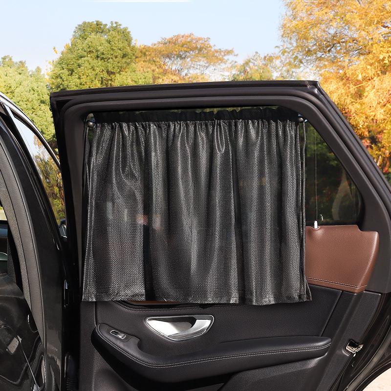

Car Window Sunshade Curtains for Summer - Mesh Blackout for Heat Insulation, Privacy & UV Protection.