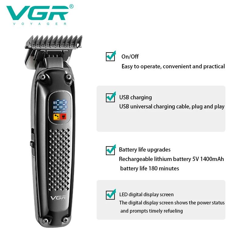 Ceramic Blade Carving Clipper Men USB Edging Hair Trimmer Machine LED Digital Display Electric Shaver Corded & Cordless Wireless