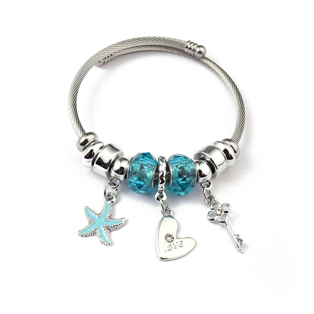 Specialty bracelet Colorful personalized crystal beaded starfish key pendant Origin