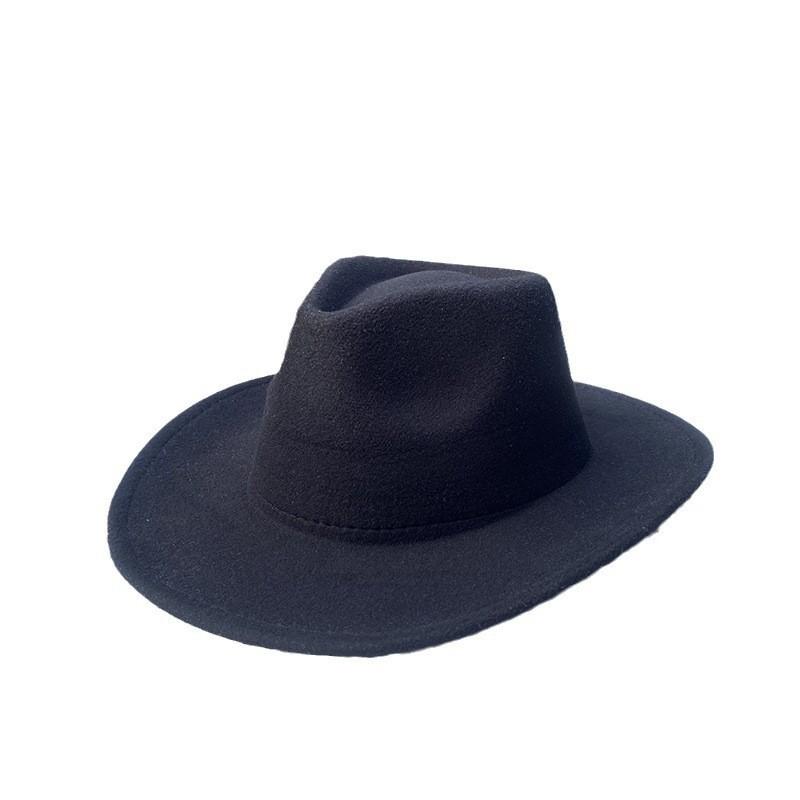 Cross-Border Hot-Selling New Western Cowboy Hat Felt Top Hat British Retro Jazz Hat Manufacturer Wholesale Supply Is Stable