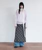Lora Lora Check Slim Long Skirt Brown
