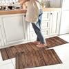 1/2PCS Vintage Wooden Kitchen Floor Mat Comfort Non-Slip Interior Area Foot Mat Home Decor Laundry Balcony Carpet