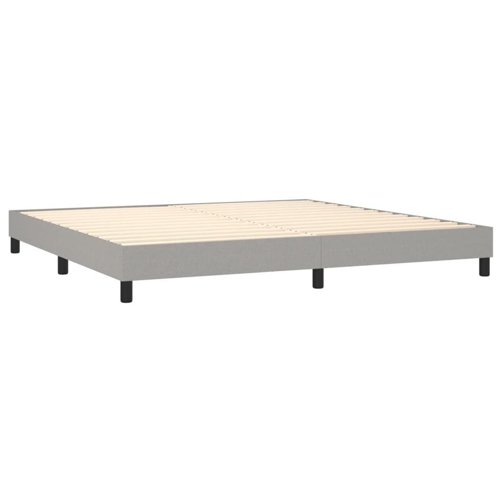Box Spring Bed with Mattress Light Grey 200x200 cm Fabric