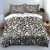 Black and White Letter Print Bedding Set Bedding Set (1 Duvet Cover, 2 Pillowcases, Duvet Not Included)