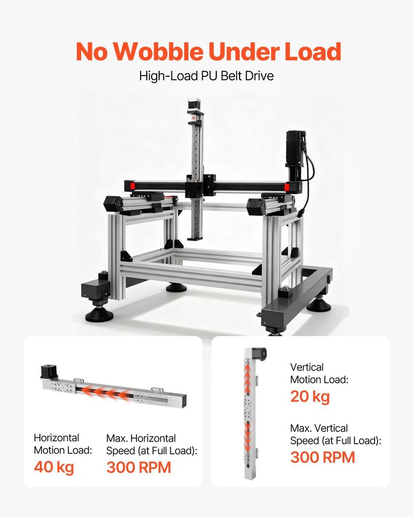 Linear Guide Rail, Belt Drive, CNC Linear Motion Stage Actuator, with Nema34 Stepper Motor, 600 mm Stroke Work Size, High Speed Motorized, for