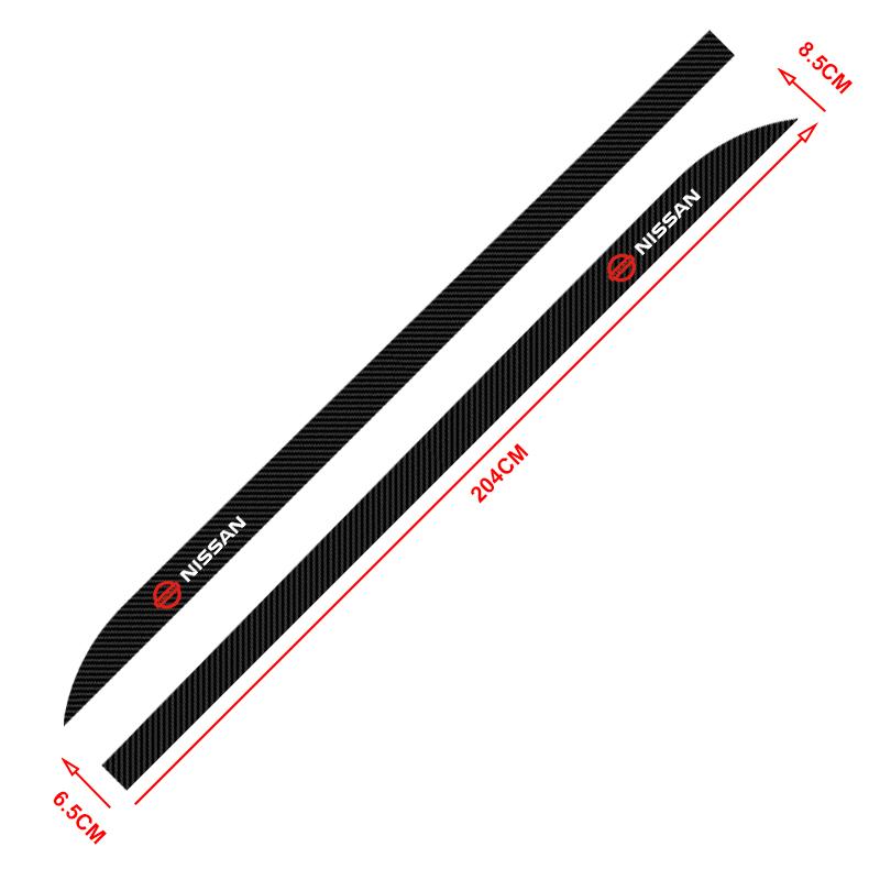 2Pcs Carbon Car Door Side Skirt Sill Stripe Sticker Anti-scratch Refit 3D Sticker For Nissan Nismo Qashqai J11 J10 Juke X Trail T32 Tiida Leaf