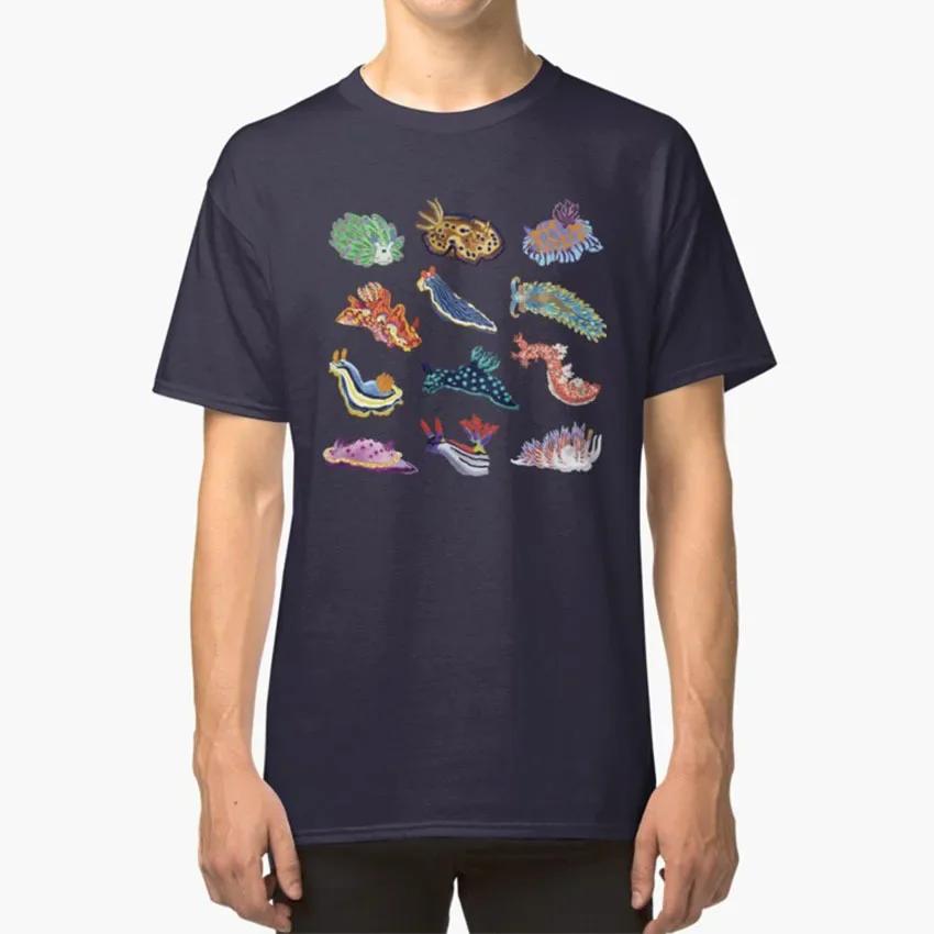 

men clothing harajuku Nudie Cuties T- Sea Slug Nudibranch Biology Marine Biology Colorful Rainbow Infographic Blue Sea Ocean 4XL