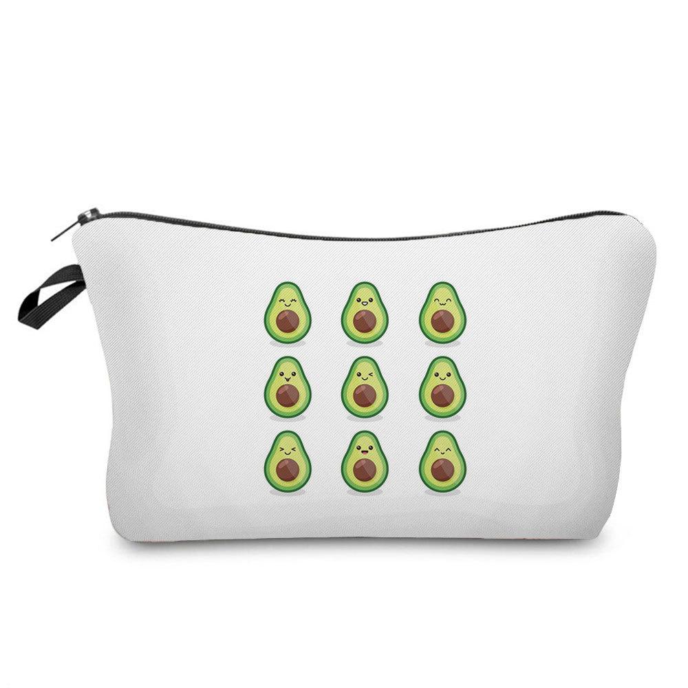 Women Avocado Print Cosmetic Bag Toiletries Organize Travel Storage Case 6700