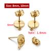 10pcs Stainless Steel Round Ear Studs for Earrings Base Jewelry Making DIY Gold Color Dangle Hole Charm Pendants Components
