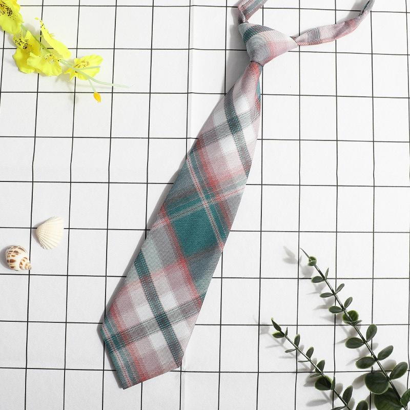 Jk Small Tie Female College Style Lazy Japanese Plaid Uniform Shirt Tie Student Ins Men'S And Women'S Short Styles Free Of Charge