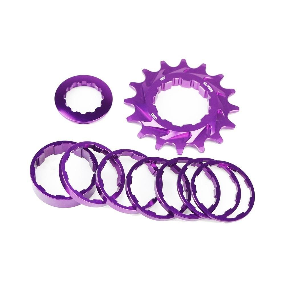Aluminum Alloy Single Speed Bike Freewheel 16T HG Freewheel Conversion Kit Bike Modification