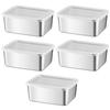 316 Stainless Steel Food Storage Serving Tray Rectangle Sausage Noodles Fruit Dish With Cover Kitchen Organizers Food Container